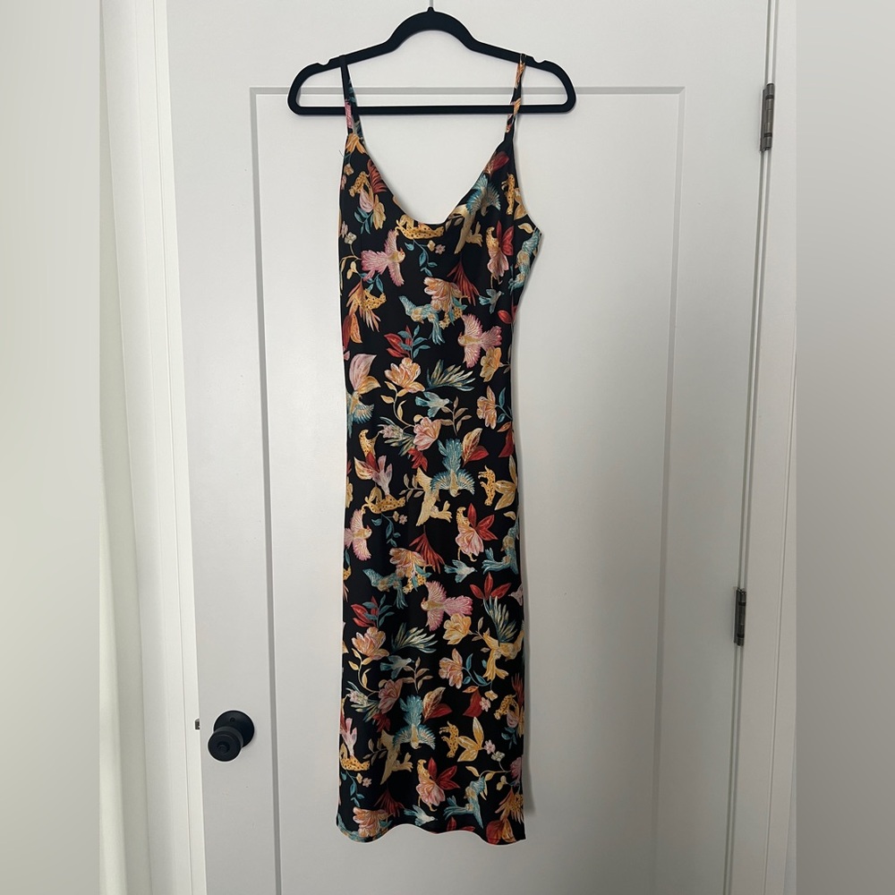 Inspired Hearts Black Floral Midi Dress